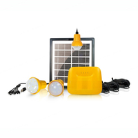 Sistema de Iluminación Solar Portátil, Sistema de Energía Solar Fuera de la Red, Kit Completo de Energía para el Hogar con Cargador de Teléfono y 4 Luces para África