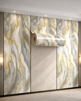 Papier peint adhésif effet marbre pour villa, appartement, hôtel – Autocollant mural moderne en PET, imperméable, ignifuge et résistant à l'humidité