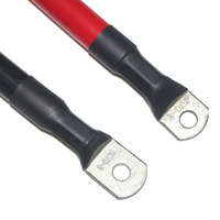 2 AWG kabel Inverter baterai tembaga timah dengan 5/16 in Lugs kedua ujung jaket silikon 600V dinilai untuk penggunaan elektronik
