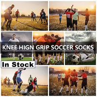 Chaussettes de football supérieures classiques Chaussettes de football athlétiques Chaussettes de football en silicone