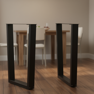 Black Powder Coated Steel Dining <b>Table</b> <b>Legs</b> 23.6 In Wide Industrial Furniture <b>Legs</b> - Product Image 2