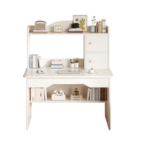Bureau d'ordinateur moderne en bois simple pour l'étude à domicile et le travail de bureau avec hauteur réglable et grande capacité