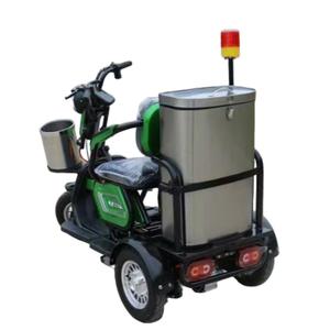 Véhicule d'assainissement écologique à 3 roues, tricycle de collecte des ordures à carrosserie ouverte avec une capacité de 50L et un passager, tricycle écologique - Product Image 4