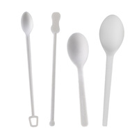 Ensemble de couverts jetables biodégradables en CPLA, cuillère à thé en plastique, agitateur à café pour la restauration et les événements