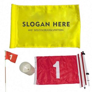 Drapeaux de golf à double couture, rouge, jaune, bleu, blanc, drapeau de golf personnalisé, mini drapeau de golf - Product Image 1