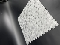 Carreaux de mur en PVC 3D hexagonaux autocollants DTH STONE, blanc mélangé à du métal, résistants aux éclaboussures, adaptés aux cuisines et aux salles de bain