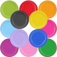 Assiettes en papier jetables de couleur unie créatives à faire soi-même pour les fêtes et la maternelle, vente en gros colorée pour les enfants, amusantes