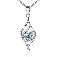 Femmes élégant minimaliste luxe Style ange ailes pendentif collier Zircon incrustation clavicule chaîne à la mode mode bijoux cadeau