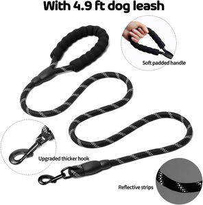 Ensemble harnais et laisse pour chien réglable réfléchissant pour grands chiens sans traction avec 2 clips de laisse harnais de gilet souple pour chien - Product Image 3