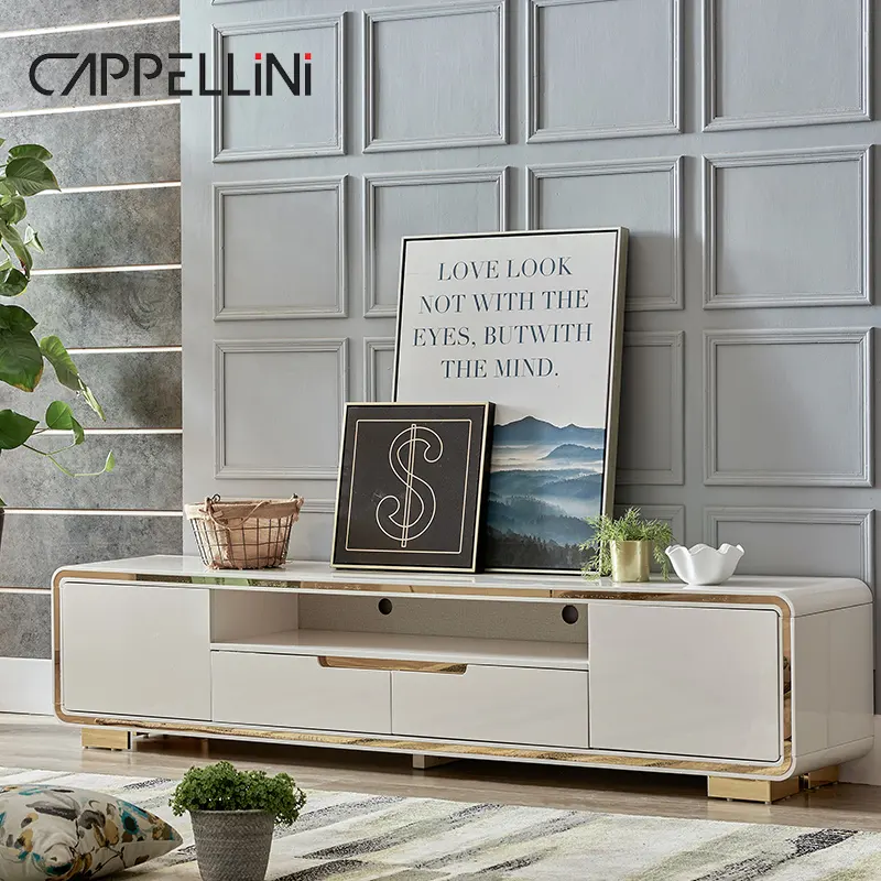 Nordic Modern White Wooden Tv Cabinet Armazenamento Móveis Sala De Estar Luxo L Shaped Tv Stand Com Mesa De Café Set