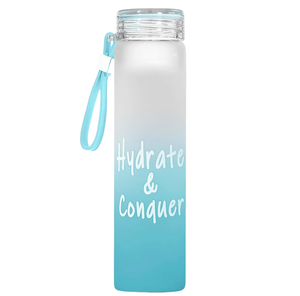 Bouteille d'eau créative en verre dégradé coloré, givrée, portable, cadeau, tasse à café, écologique, durable, en borosilicate sans BPA - Product Image 1