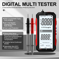 Multimètre numérique multifonctionnel à écran complet de 4,8 pouces, 6000 comptes, 5999 chiffres, auto-étalonnage, multi-testeur, rechargeable