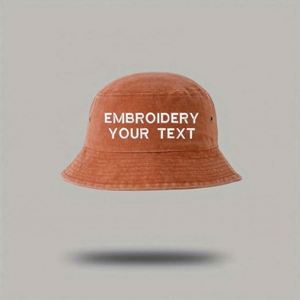 Custom Embroidered Bucket <b>Hat</b> Adjustable Cotton Outdoor <b>Sun</b> Protection Cap for <b>Men</b> Women Hand Drawn One Piece MOQ for Cycling - Product Image 6