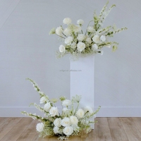 Centres de table de mariage en roses blanches au toucher réel, arrangement floral artificiel blanc et vert, décoration de la maison, décoration de table de mariage