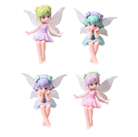 Feenmädchen Engel Prinzessin Figur mit Flügeln für Terrarium Flasche Glas Bastelset DIY Laterne Zahnkrankenpflege Kuchendekoration