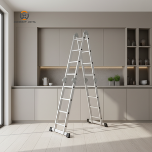 Scala in Alluminio Multiuso Regolabile Antiruggine EN131 CE da 150 kg per Pulizia, Manutenzione e Organizzazione - Product Image 1