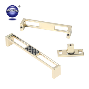 Poignées de meuble réglables en alliage d'aluminium style nordique avec coque en marbre pour commodes, armoires, tiroirs et garde-robes - 96mm 128mm - Product Image 4