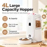 Distributeur intelligent de nourriture pour animaux de compagnie avec caméra infrarouge HD 2MP, vision nocturne, application mobile, distance illimitée, programmation de distribution et anti-blocage