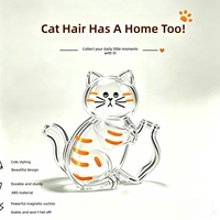 Nouveau design Aimant de réfrigérateur pour poils de chat, capsule transparente de conservation des moustaches de chat pour les animaleries et les propriétaires de chats