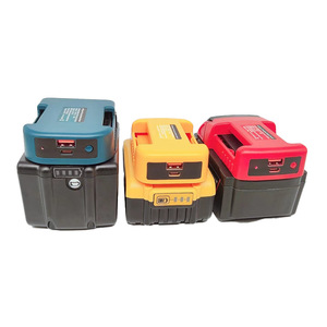 Adaptador cargador de batería <span class=keywords><strong>USB</strong></span> con hebilla de cinturón para Dewalt Mak Milwaukee adaptador de corriente de batería convertidor conector soporte - Product Image 2