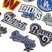Écussons brodés thermocollants avec logo d'équipe de football américain, de ligue des champions, d'équipe de baseball, appliques sportives