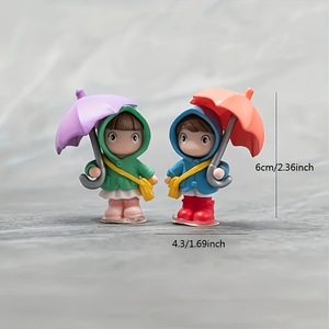 Ornement de voiture miniature en alliage, fille mignonne avec parapluie, accessoire décoratif pour filles de 8 à 13 ans - Product Image 4