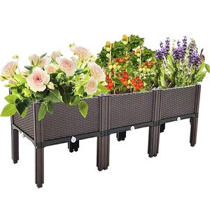 Kit de lit de jardin rectangle surélevé, 12 boîtes de rangement en <span class=keywords><strong>plastique</strong></span> pour l'intérieur et l'extérieur pour les légumes frais, herbes, fleurs succulentes - Product Image 1