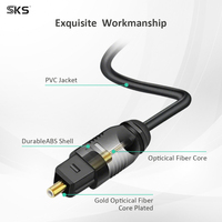 Câble audio optique TOSLINK 5.1CH, câble numérique SPDIF en fibre optique plaqué or pour TV, PS5, Xbox, amplificateur