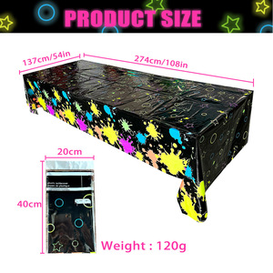 Mantel de Plástico Desechable con Estampado de Estrellas de Neón, Brilla en la Oscuridad, para Decoración de Mesa de Fiesta de Cumpleaños, Venta al Por Mayor - Product Image 3