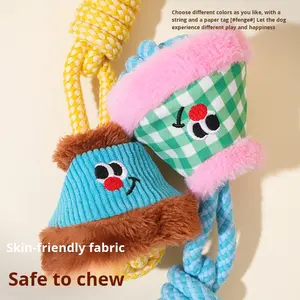 Juguete para masticar perro de peluche interactivo con luz de sonido chirriante ecológico, juguete para mascotas con nudo de cuerda de tira y afloja para perros pequeños y medianos - Product Image 3