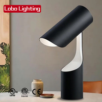 Nordique minimaliste chambre étude noir pliable lampe de Table créatif Portable chevet métal lampe de bureau avec interrupteur
