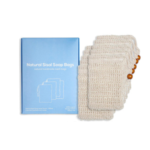 Eco friendly natural cotton sisal soap saver bag hemp biodegradable loofah soap mesh net bag for free sample available