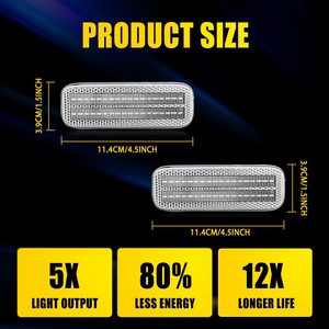 Auxito Clear Side Marker <b>Light</b> w/ <b>Red</b> Amber <b>LED</b> 4pc Set For 89-94 Nissan 240SX S13 - Product Image 3
