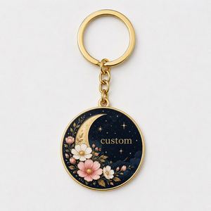 Llavero Personalizado al por Mayor con Diseño de Flor Lunar, Elegante Cadena Floral Estética, Accesorio de Moda para Joyería, Promoción de Llaveros - Product Image 3