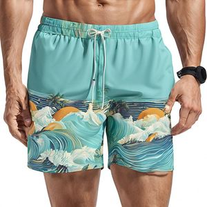 <b>Mens</b> Swim <b>Trunks</b> Wholesale Spandex / Polyester Bathing Suits Quick Dry Mesh Lining Swimsuits Beach Shorts - Product Image 1