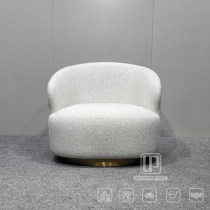 Sillas de Ocio de Estilo Italiano Más Populares, Tapizadas en Tela Blanca, con Estructura de Madera, para Interiores - Product Image 4