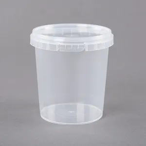 Custom 900 Ml Microwavable Pp Plastic Doorzichtige Voedselbewaarcontainer Van Voedingskwaliteit Luchtdichte Ronde Soepcontainer Met Deksel