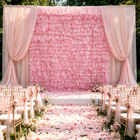 Mur floral artificiel en soie de luxe personnalisé 8x8 pieds, roses 3D faites à la main, mur de fleurs réaliste en rouleau pour la décoration de fêtes et de mariages