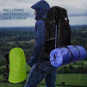 Sac à dos de randonnée en polyester imperméable avec housse de pluie pour camping alpinisme sac à dos - Product Image 4