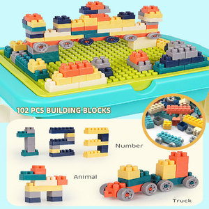 Set da Disegno 2 in 1 Personalizzato <span class=keywords><strong>per</strong></span> Bambini, Lavagna <span class=keywords><strong>per</strong></span> <span class=keywords><strong>Blocchi</strong></span> e Disegno, Giocattolo Educativo <span class=keywords><strong>per</strong></span> Bambini, Tavolo da Disegno e Lavagna <span class=keywords><strong>per</strong></span> Graffiti - Product Image 2