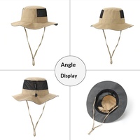 Chapeau Bob Anti-UV Séchage Rapide Respirant à Large Bord en Maille Color Block Réglable Unisexe pour Randonnée Pêche Extérieur Été Vente en Gros