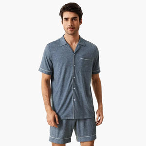 <b>Men's</b> Bamboo Pajamas Summer Night Wear for <b>Men</b> Short Sleeve Custom <b>Pyjamas</b> <b>Men's</b> Sleepwear Clothing Vietnam Factory - Product Image 2