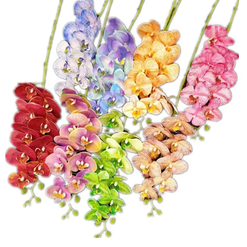 2024, новый дизайн, Бабочка, Орхидея, бабочка, бабочка, фаленопсис, 9 цветов, серия радужных цветов для цветочного декора