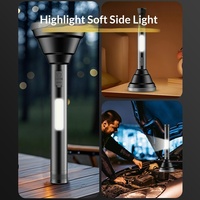 Lampe torche LED rechargeable en alliage d'aluminium, grande puissance, avec lumière latérale COB, multifonctionnelle, pour travaux extérieurs longue portée