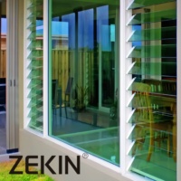 Fenêtre à persiennes en verre personnalisée, verre trempé transparent, cadre en aluminium, fenêtres à persiennes en verre, fenêtre à jalousie verticale