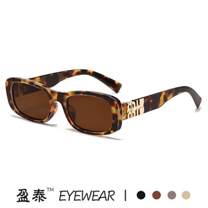แว่นตา แว่นกันแดดทรงสี่เหลี่ยม สีดำ UV400 แว่นกันแดดแฟชั่นสำหรับผู้หญิง - Product Image 5