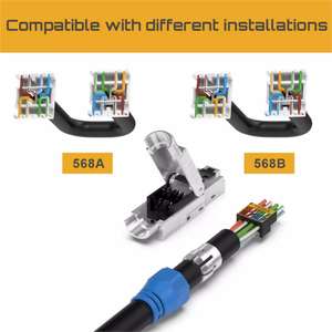 Сетевой коннектор VICENRAY RJ-5018S-C8A, позолоченный, Cat8, передача данных 10 Гбит/с, 500 МГц, 23AWG, экранированный RJ45, <span class=keywords><strong>Ethernet</strong></span> 1000M - Product Image 2