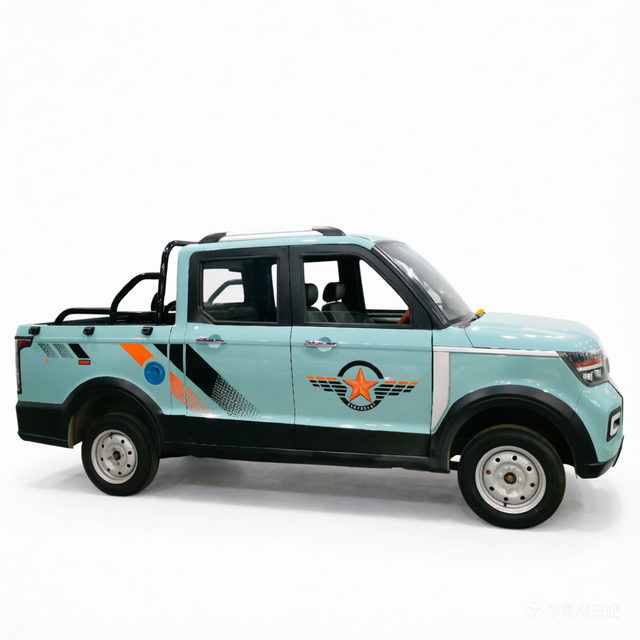 Electric Pickup Truck 3500W Motor Load Capacity 1000KG Tire Size 165-70R13 Max Torque 57 N.m for Transportation