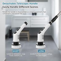 Brosse de nettoyage de douche électrique sans fil pour 7 brosses interchangeables, adaptée aux bébés, pour baignoire et carrelage, en plastique