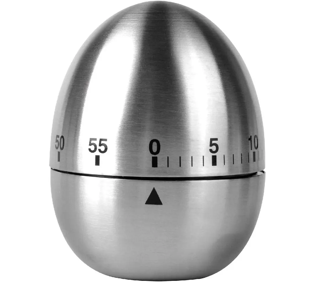 Egg Shape Stainless Steel Mechanical Kitchen Timer 60 Minutes Classic Cooking Pot Loud Bell Alarm Sound Count-down Tools